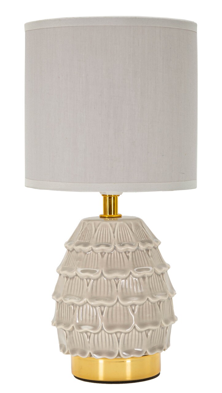 Lampa de masa Pigny, Mauro Ferretti, 1 x E14, 40W, 15x30.5 cm, ceramica/fier/textil, crem - imagine 7